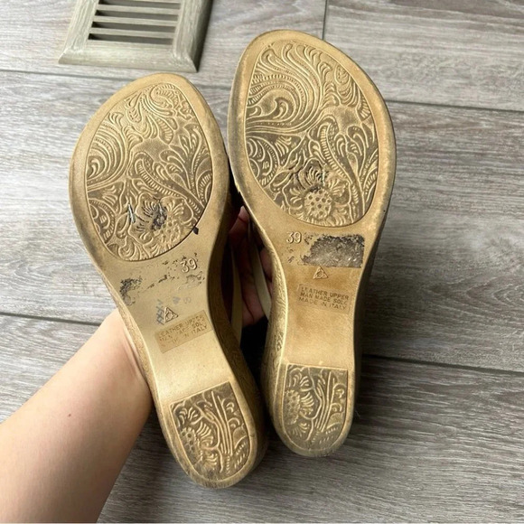 Vintage Arnold Churgin Woven Leather  Platform Sandal Hand Made in Italy - Picture 7 of 15